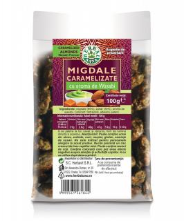 Migdale caramelizate aroma wasabi, 100gr - Herbavit