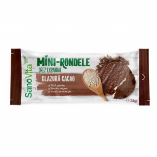 Mini rondele din orez cu glazura cacao 24gr - Sano Vita