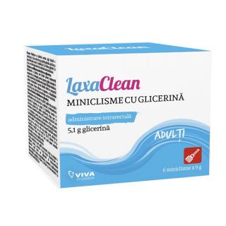 Miniclisme glicerina 5,1gr adulti 6buc laxaclean - Vitalia Pharma