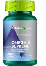 Omega 3 supreme 1000mg 30 cps gelatinoase - Adams Vision