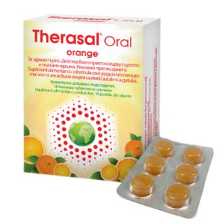 Pastile pentru supt din plante cu aroma de portocale Therasal Oral Orange, 18 pastile - Vedra