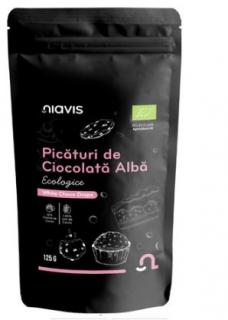 Picaturi ciocolata alba bio 125gr - Niavis