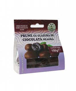 Prune uscate cu glazura ciocolata neagra, 150gr - Herbavit