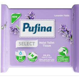 Pufina select hartie igienica umeda lavanda - Elcadis Pro