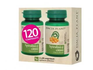 Spirulina si catina 120cpr (2 60cpr pch) - Dacia Plant