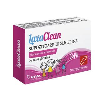 Supozitoare glicerina 1400mg copii 10buc laxaclean - Vitalia Pharma