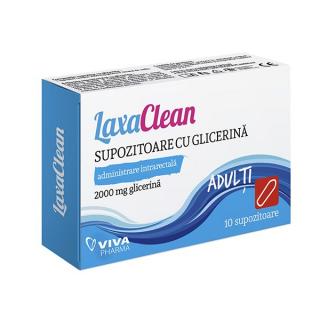 Supozitoare glicerina 2000mg adulti 10buc laxaclean - Vitalia Pharma