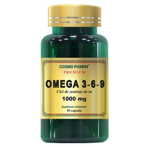 Ulei de seminte de in Premium 1000mg Omega 3-6-9 60 capsule