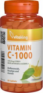 Vitamina c 1000mg cu bioflavonoid 90cpr - Vitaking