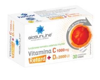 Vitamina c 1000mg retard +d3 2000ui 30cpr - Helcor