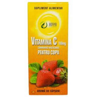 Vitamina c capsuni copii 100mg 30cpr - Adya Green Pharma