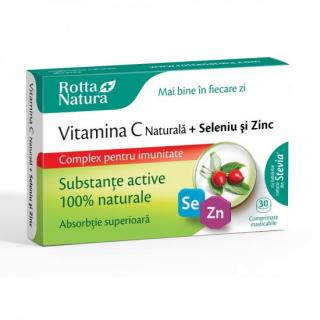 Vitamina c nat. +seleniu si zinc 30cpr masticabile - Rotta Natura