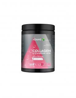 Collagen si Acid Hialuronic pulbere Instant cu aroma de Zmeura 600g Adams Vision
