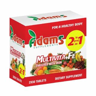 Multivita+Fe 30 tab 1+1 gratis Adams Supplements