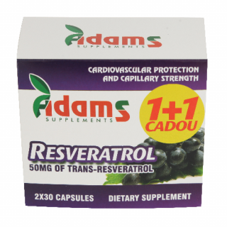 Pachet Resveratrol 50mg 30capsule 1+1 GRATIS