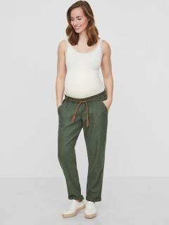 Pantaloni pentru gravide Mamalicious Beach din in - verde