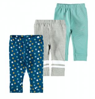 Set 3 pantaloni bebelusi bumbac organic baieti - Kalop