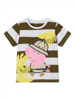 Tricou copii bumbac organic baieti - Name It Peppa Pig