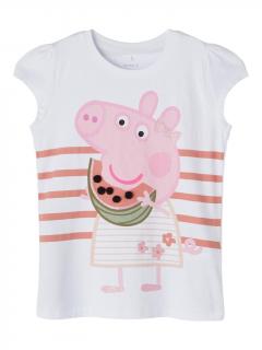 Tricou fetite bumbac organic - Name It Peppa Pig