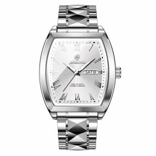 BinBond Ceas barbatesc Casual Quartz Fashion Analog Elegant Argintiu