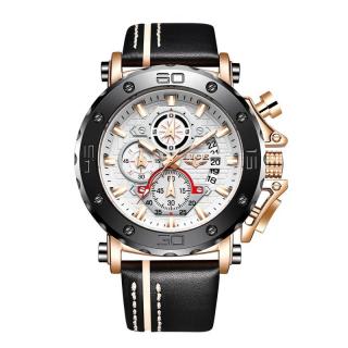 Ceas barbatesc de mana Lige Elegant Cronograf Quartz Analog Luxury Piele