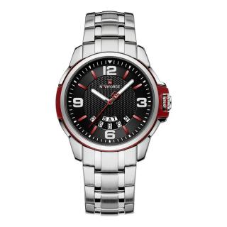 Ceas barbatesc de mana Naviforce Cronograf Casual Quartz Analog Fashion Elegant Argintiu Negru