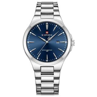Ceas barbatesc de mana Naviforce Fashion Casual Elegant Analog Quartz Argintiu Albastru