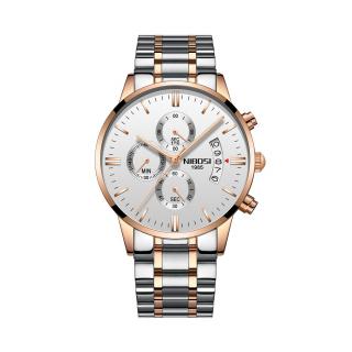 Ceas barbatesc de mana Nibosi Quartz Casual Elegant Fashion Analog Argintiu Auriu