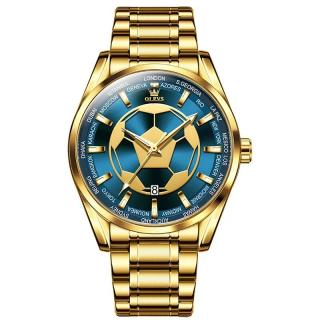 Ceas barbatesc de mana Olevs Quartz Sport Casual Indici Luminosi Auriu Albastru