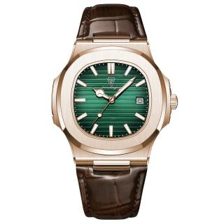 Ceas barbatesc de mana Poedagar Casual Fashion Quartz Piele Maro Verde