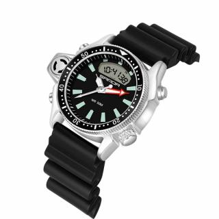 Ceas barbatesc de mana Sanda Casual Fashion Sport Quartz Negru Argintiu