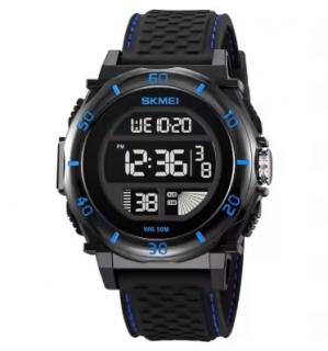 Ceas barbatesc de mana Skmei Casual Digital Fashion Lumina de fundal Sport Alarma Negru