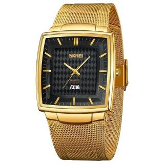 Ceas barbatesc de mana Skmei Elegant Fashion Luxury Business Analog Quartz Auriu Negru