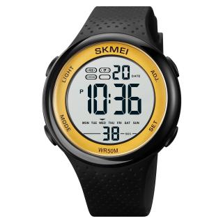 Ceas barbatesc de mana Skmei Sport Digital Vogue Casual Fashion Digital Negru Auriu