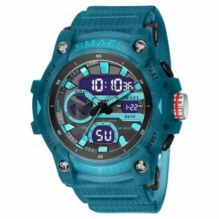 Ceas barbatesc de mana Smael Sport Casual Fashion Analog Digital Dual Time Quartz Albastru