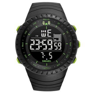 Ceas barbatesc de mana Smael Sport Digital Alarma Cronometru Negru Verde