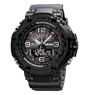 Ceas barbatesc Militar Army Digital Dual time Quartz PU Negru