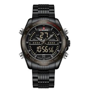 Ceas barbatesc Naviforce Cronograf Alarma Indici luminosi Lumina fundal Quartz Analog Digital