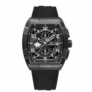 Ceas barbatesc Naviforce Quartz Cronograf Militar Dual Time Data Alarma Sport Army Silicon Negru