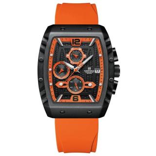 Ceas barbatesc Naviforce  Sport Casual Quartz Analog Silicon Cronograf Portocaliu