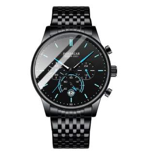 Ceas barbatesc Poedagar Cronograf Quartz Analog Elegant Fashion Negru Albastru