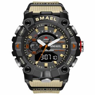 Ceas barbatesc Smael Militar Sport Analog Digital Quartz Crem