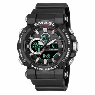 Ceas barbatesc Smael Sport Casual Dual Time Alarma Cronometru Negru