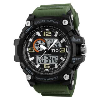 Ceas barbatesc, Tio, Cronograf, Sport, Militar, Army,  Multifunctional, Rezistent la apa si socuri, Verde