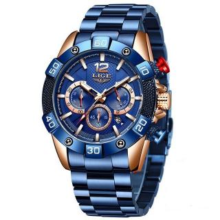 Ceas barbati Lige Elegant Model Quartz Analog Cronograf Fashion