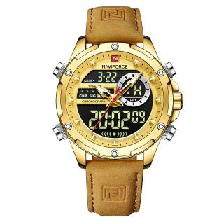 Ceas barbati Naviforce Cronograf Casual Analog Digital Auriu