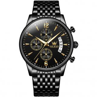 Ceas barbati Nibosi Quartz Cronograf Analog Business Casual Fashion Negru