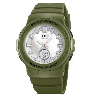 Ceas copii TIO 2076 Digital Quartz Analog Silicon Army Verde