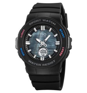 Ceas copii TIO 2076 Digital Quartz Analog Silicon Negru