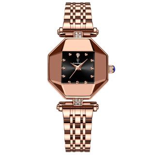 Ceas dama de mana Poedagar Quartz Elegant Casual Fashion 3 ATM Otel Auriu Negru